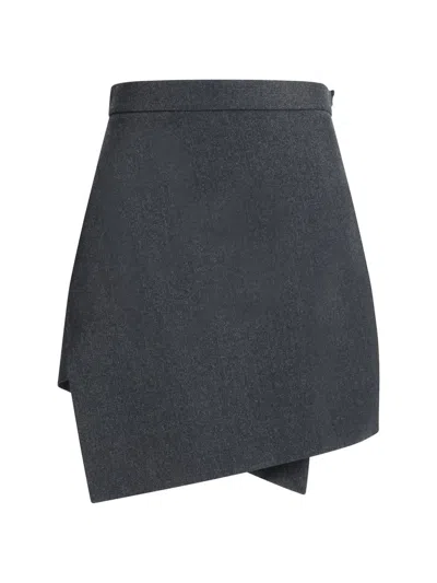 Vivienne Westwood Mini Infinity Skirt Metallic Brushed Wo. Charcoal 46 Women In Gray