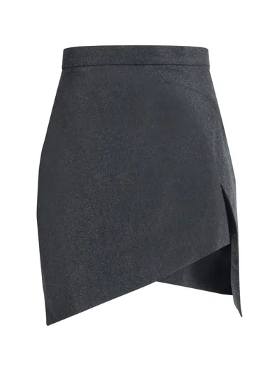 Vivienne Westwood Mini Infinity Skirt Metallic Brushed Wo. Charcoal 46 Women In Gray