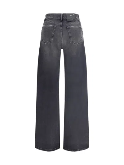 7 For All Mankind Embellished Twisted Lotta Wide Leg Jeans Clothing In Black