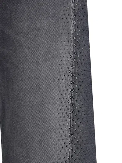 7 For All Mankind Embellished Twisted Lotta Wide Leg Jeans Clothing In Black