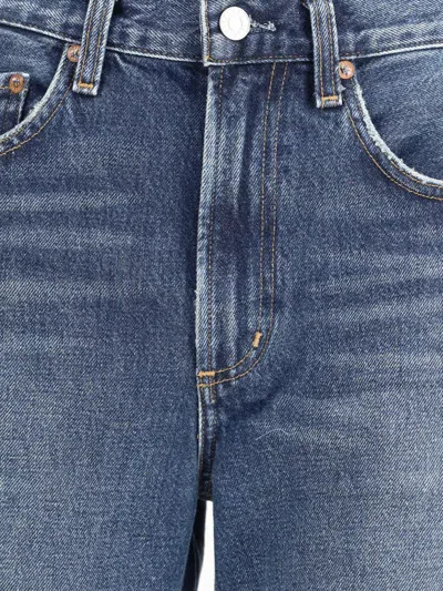 Agolde Kick Boot Jeans Stencil Color Mid Rise In Blue