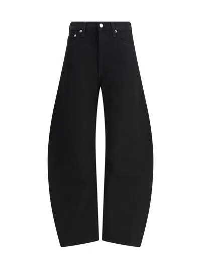 Agolde Denim Trousers With Belt Loops In Black