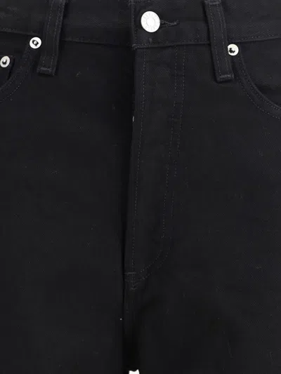 Agolde Denim Trousers With Belt Loops In Black