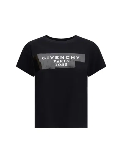 Givenchy Crew-neck Short Sleeve Graphic Cotton T-shirt In Black
