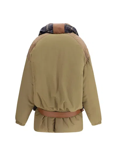 Marbell Amy Scarf-detail Padded Jacket In Brown