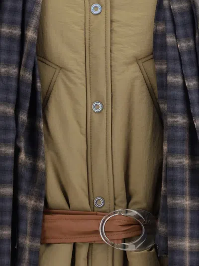 Marbell Amy Scarf-detail Padded Jacket In Brown