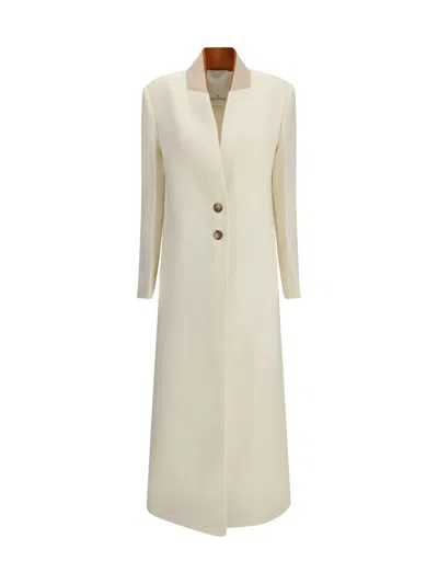 Di Stavnitser Contrast-collar Button Coat In White