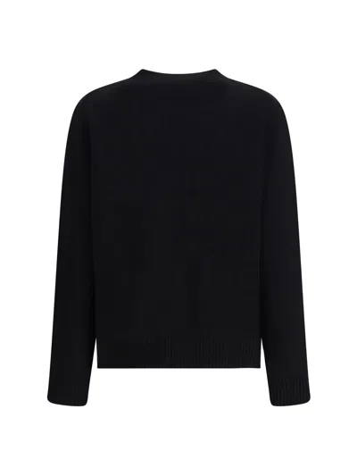 Givenchy Wool Blend Crew Neck Sweater With Ribbed Cuffs And Hem In Black