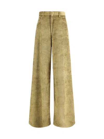 Petar Petrov Gold Cotton Casual Pants In Gold