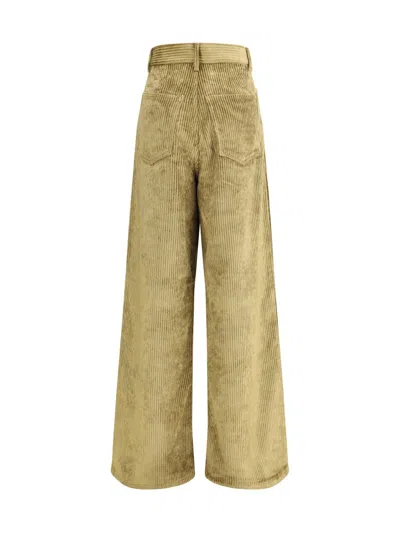 Petar Petrov Gold Cotton Casual Pants In Gold