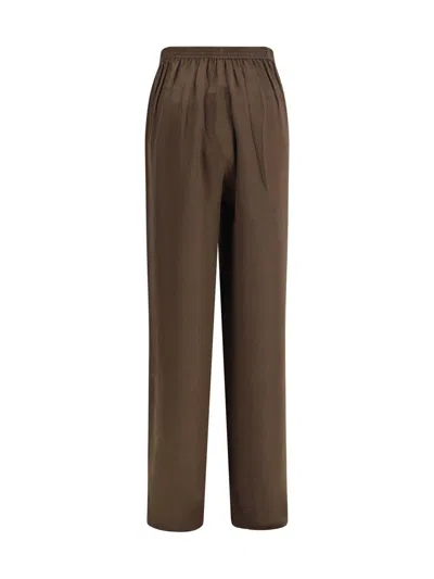 Petar Petrov Silk Wide Leg Pants In Brown