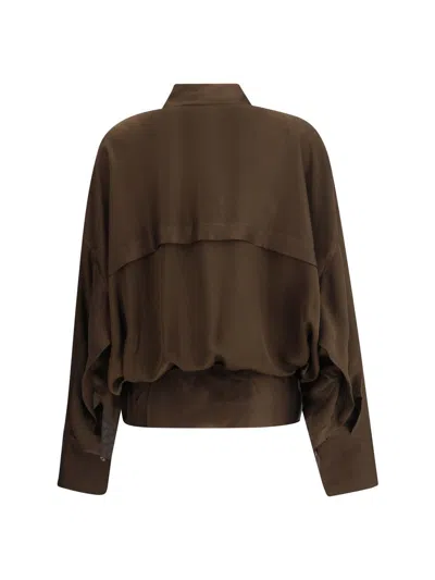 Petar Petrov Peplum Blouse In Brown