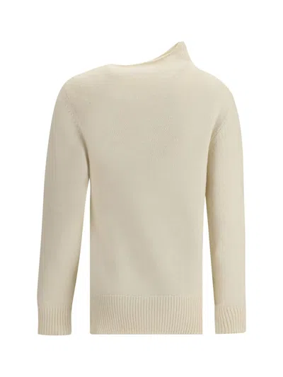 Di Stavnitser Asymmetric High-neck Sweater In White
