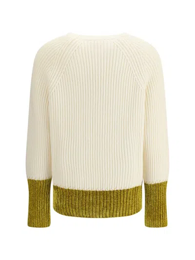 Marni Relaxed Fit Roundneck Knit Sweater With Ribbed Texture In Multi