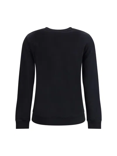 Maison Kitsuné Lady Fox Cotton Crewneck Sweatshirt In Black