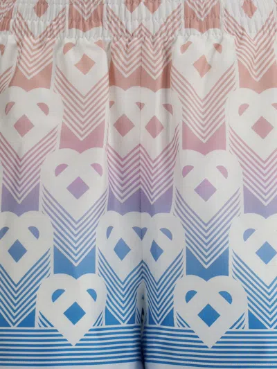 Casablanca Women Gradient Heart Monogram Silk Shorts In Multi