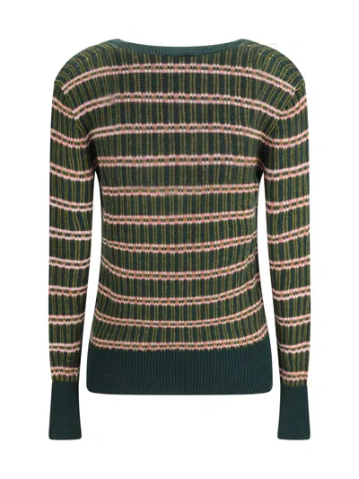 Etro Women Striped Wool Sweater In Multi