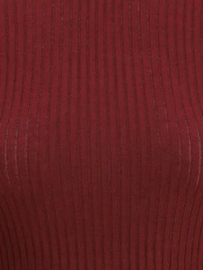 Sa Su Phi Ribbed Knit Top In Red