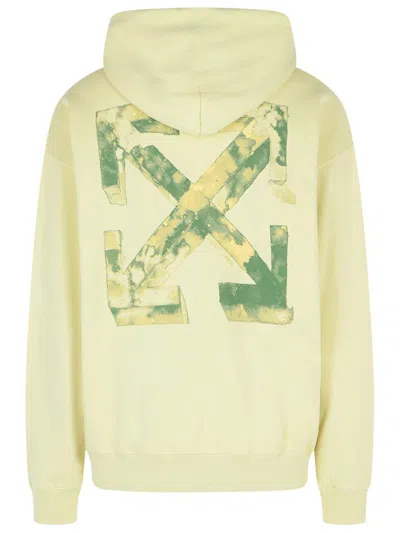 Off-white Cloudy Arrow Cotton Hoodie Sweatshirt In Neutral