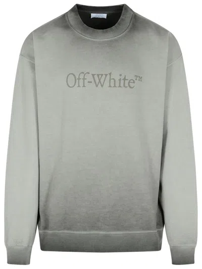 Off-white Gradient Design Cotton Crew Neck Sweatshirt In Blue