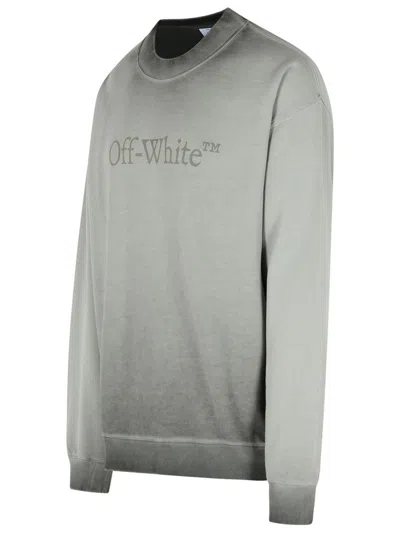 Off-white Gradient Design Cotton Crew Neck Sweatshirt In Blue