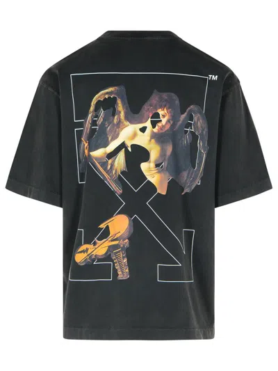 Off-white Cupid Arrow Skate Graphic T-shirt In Black