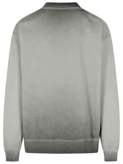 Off-white Gradient Design Cotton Crew Neck Sweatshirt In Blue