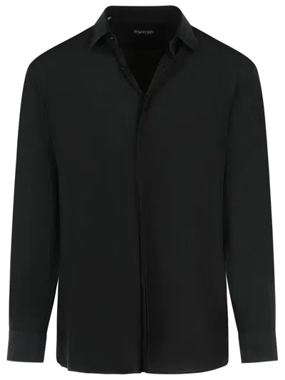 Tom Ford Luxurious Silk Long Sleeve Shirt In Black
