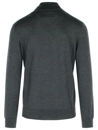 Zegna Cashmere Silk Turtleneck Knit Sweater In Gray