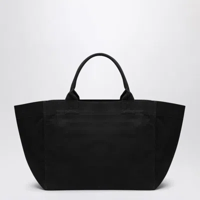 Ganni Women Recycled Cotton Xxl Tote Bag In Black