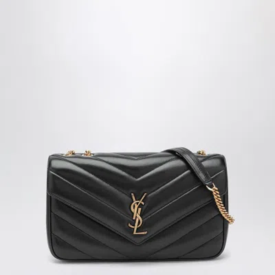 Saint Laurent Medium Black Leather Loulou Bag Women In Black