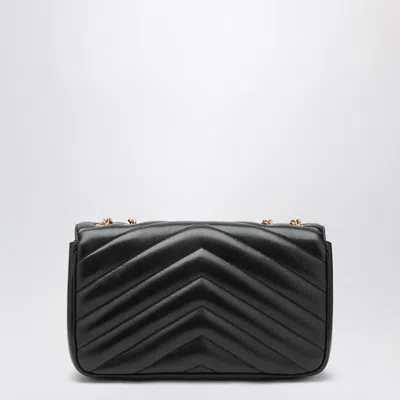 Saint Laurent Medium Black Leather Loulou Bag Women In Black