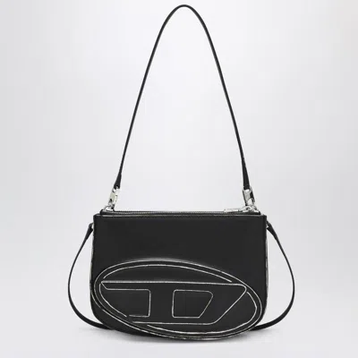 Diesel 1dr Twin Embossed-logo Shoulder Bag In Black