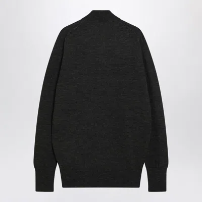 Lemaire Hooded Wrap Cardigan Button Detail In Black