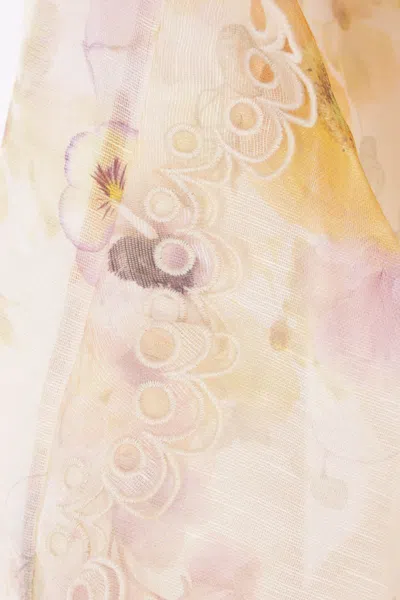 Zimmermann Memento Ruffled Floral-print Blouse In White