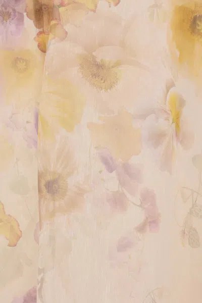Zimmermann Womens Pansy Floral Memento Embroidered Linen And Silk Midi Skirt Xs In Neutral