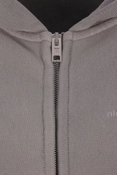 Alexander Wang Stretch-cotton Oversized Cropped Hoodie In Gray