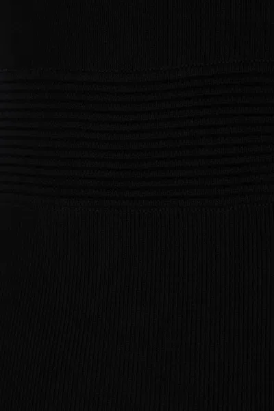 Elisabetta Franchi Midi Dress With Side Slit And Buttons In Black