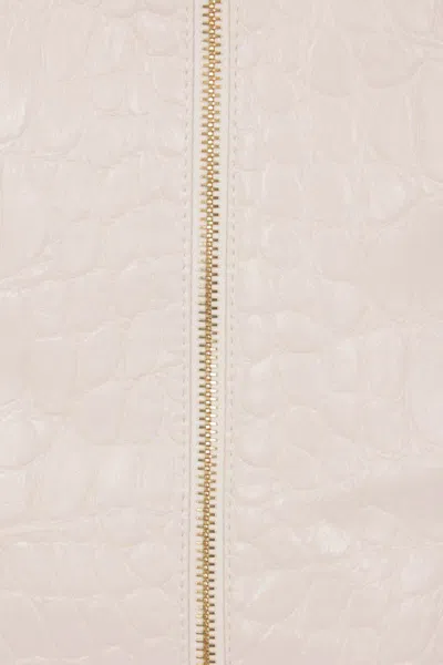 Elisabetta Franchi Crocodile-effect Zip-front Skirt In Neutral
