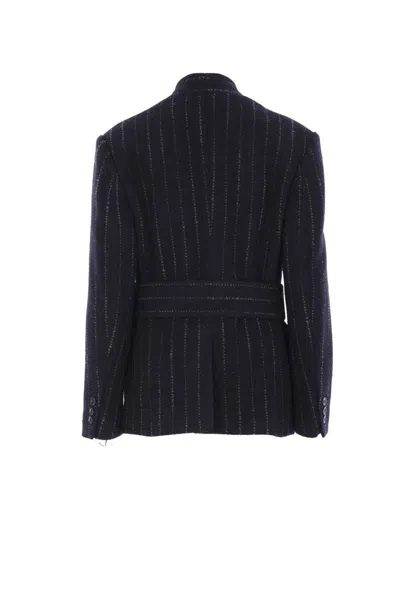 Isabel Marant Fyma Chalk Stripe Virgin Wool Blazer In Blue