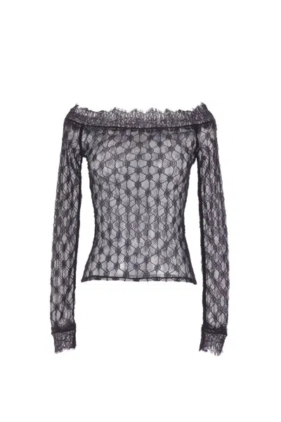Isabel Marant Marlene Off-shoulder Lace Top In Black