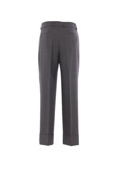 Incotex Tailored Wool Trousers With Classic Waistband In Gray