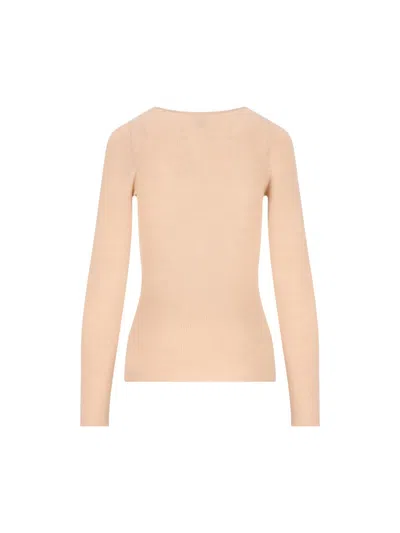 Chloé Henley Ribbed Button-front T-shirt In Gray