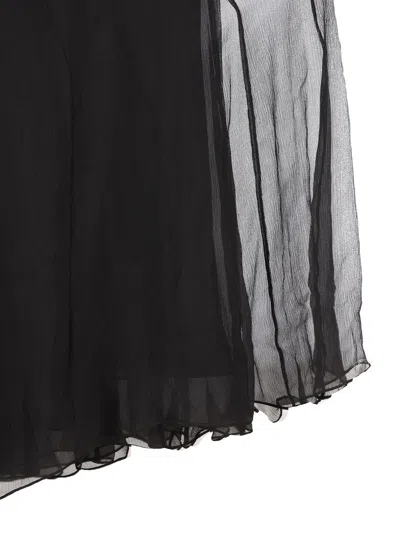 Chloé Fluid Maxi Skirt In Washed Silk Satin In Black