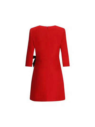 Valentino Draped Wrap Bow Mini Dress In Red