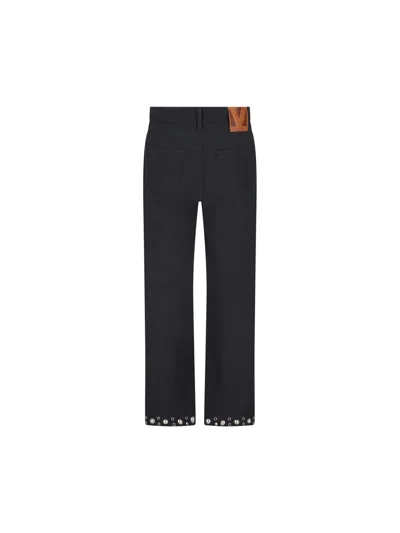Valentino Straight Trousers With Belt Loops And Studs In Black
