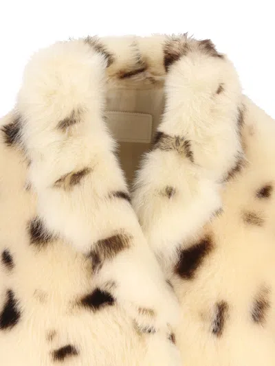Prada Shearling Coat In Multi