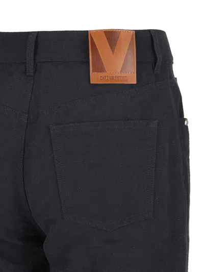 Valentino Straight Trousers With Belt Loops And Studs In Black