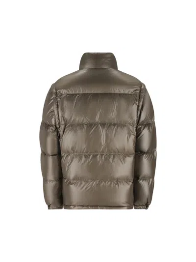 Prada Re-nylon Down Jacket In Gray