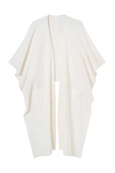 Fedeli "molassa" Maxi Poncho In Wool In White